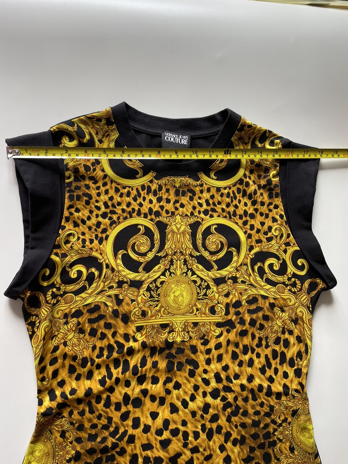 Versace Jeans Couture Dress Baroque Logo Print Jersey Size M