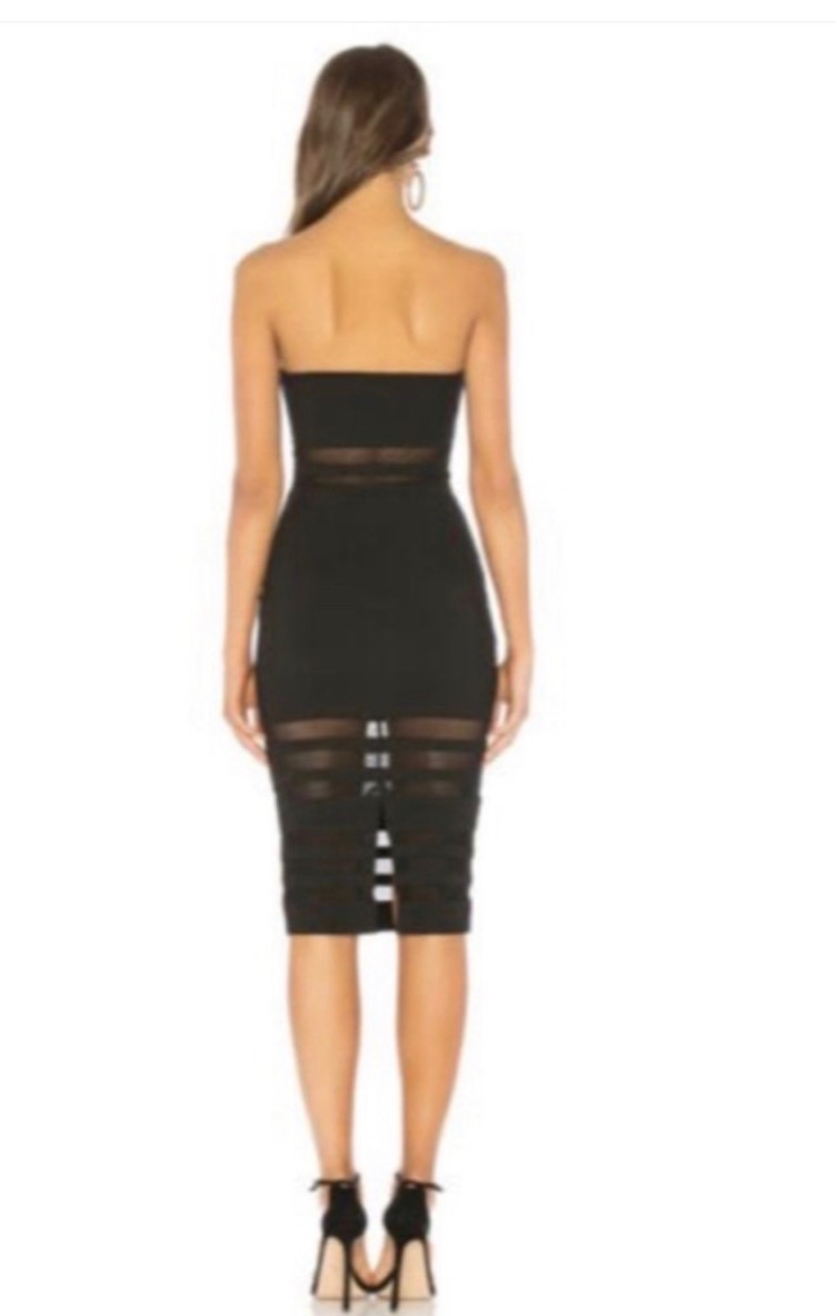 Revolve By The Way Strapless Midi Dress with mesh panels