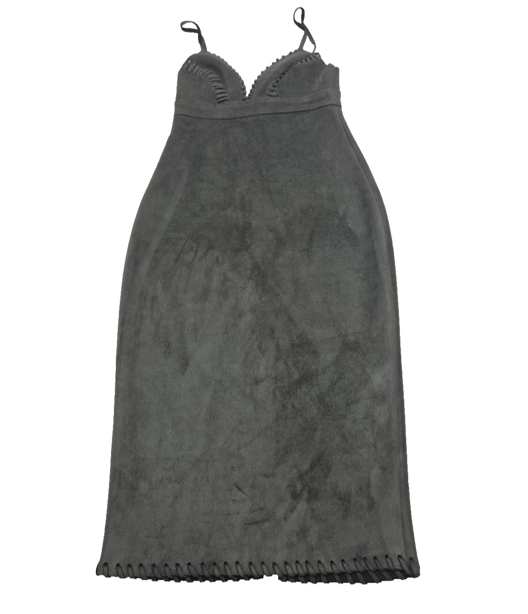Missguided Suede Dress Sleeveless Dark Olive Green Size: 6 hand wash only