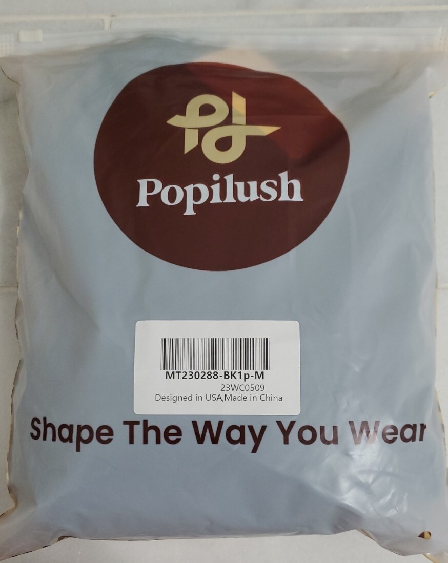 Brand New Popilush Women’s M Black Long Sleeve Shapewear Short Dress