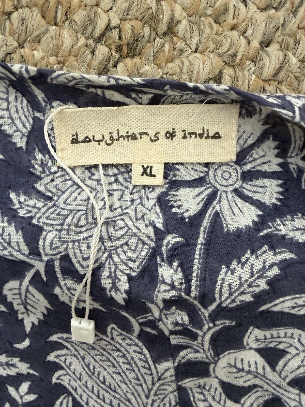 Daughters of India Women’s Jasmine Boho Dress 100% Cotton, Size XL
