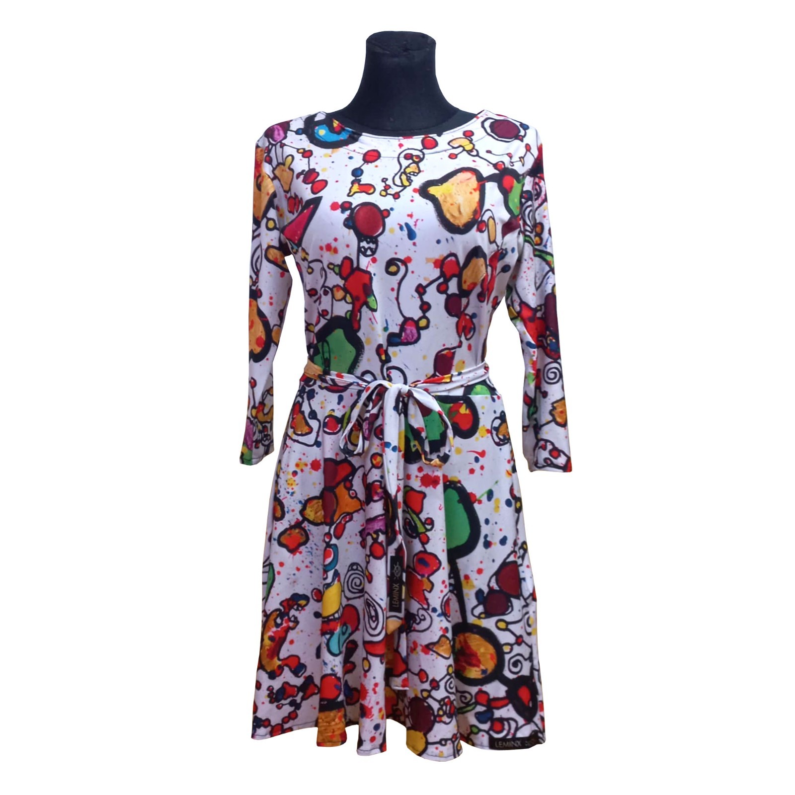 Mini Dress with half sleeves, Elastic, Abstract Size M (US 4-6, EU 36-38) LEMINX
