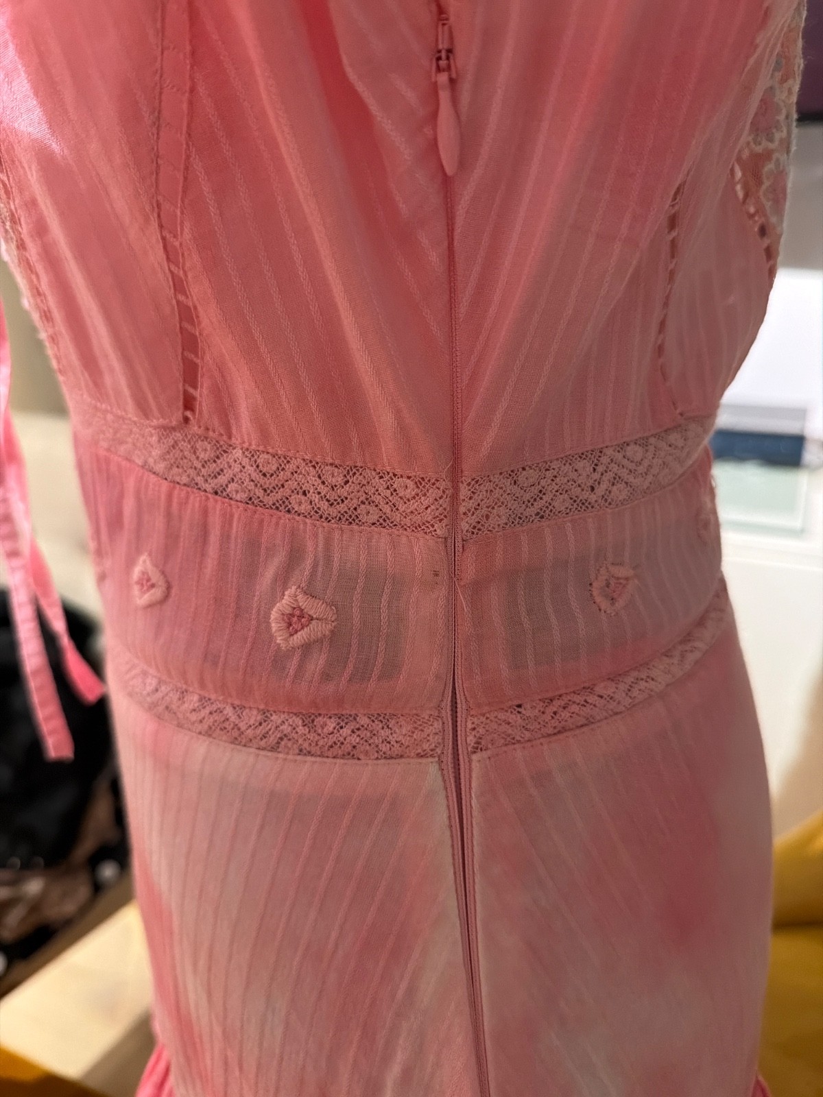 Womens Love Shack Fancy Natasha Heritage Mini Dress – size Small – Pink