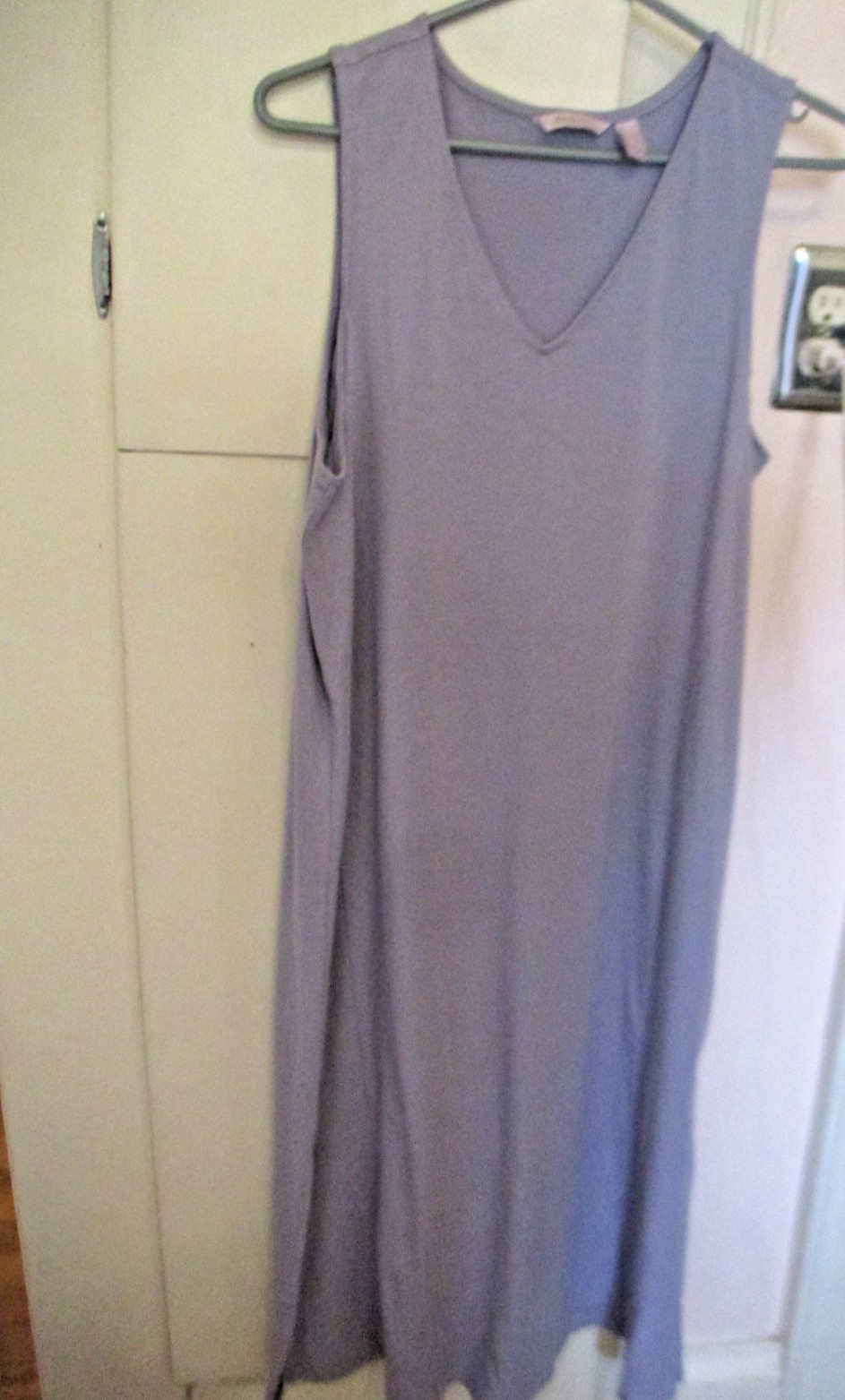 Ladies AnyBody V-Neck Cozy Knit Maxi Dress Large Petite Blue