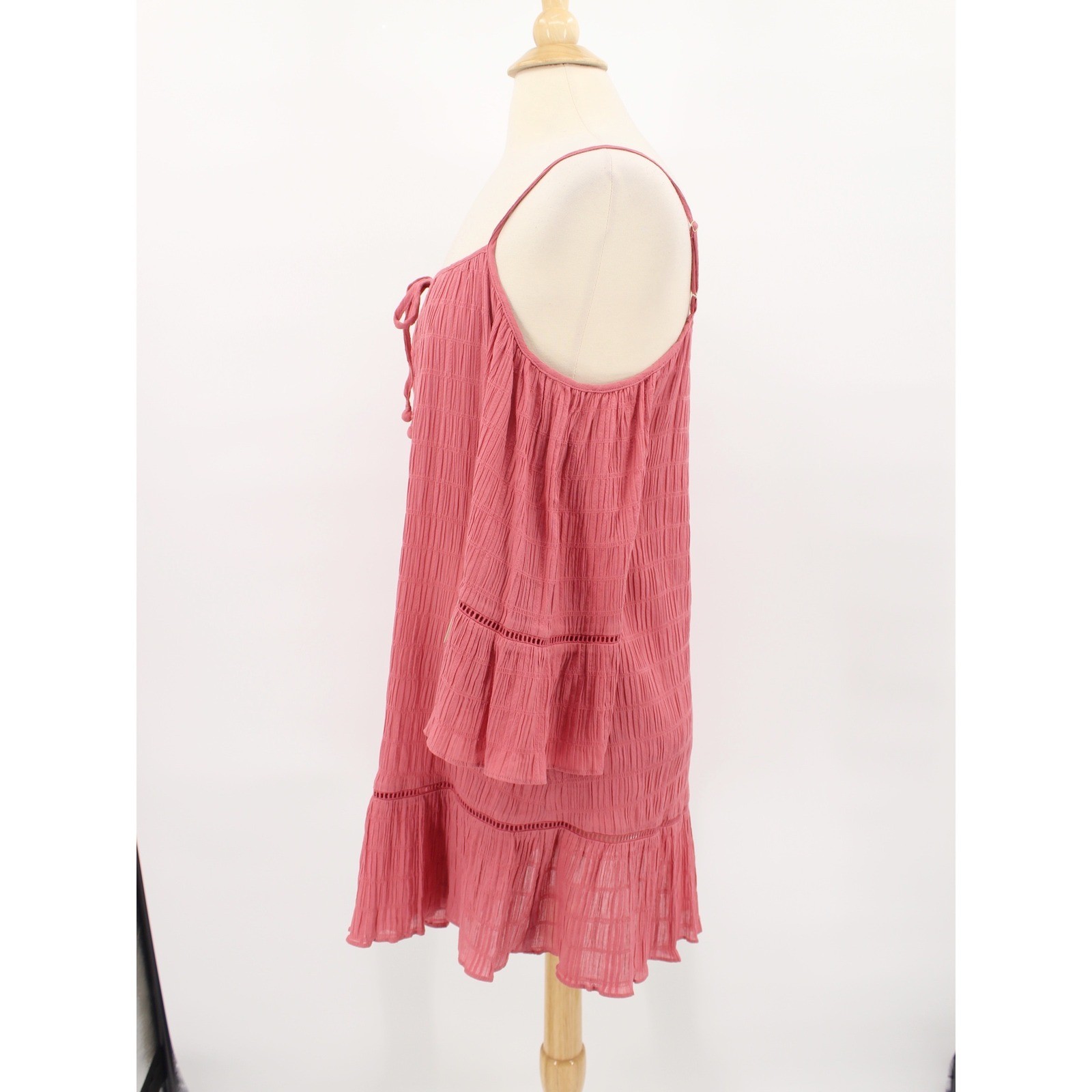 Tularosa Hattie Cold Shoulder Mini Dress Pink Bell Sleeve Boho NEW
