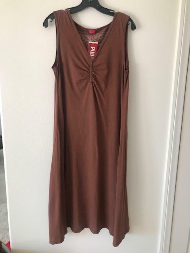NTW Glima Knit Women’s Pinched V-Neck Dress Sleeveless Cotton in various colors