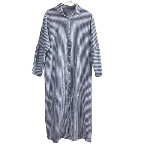 NEW Chou Yatou Striped Shirt Dress Sz S Coastal Resort Oversized