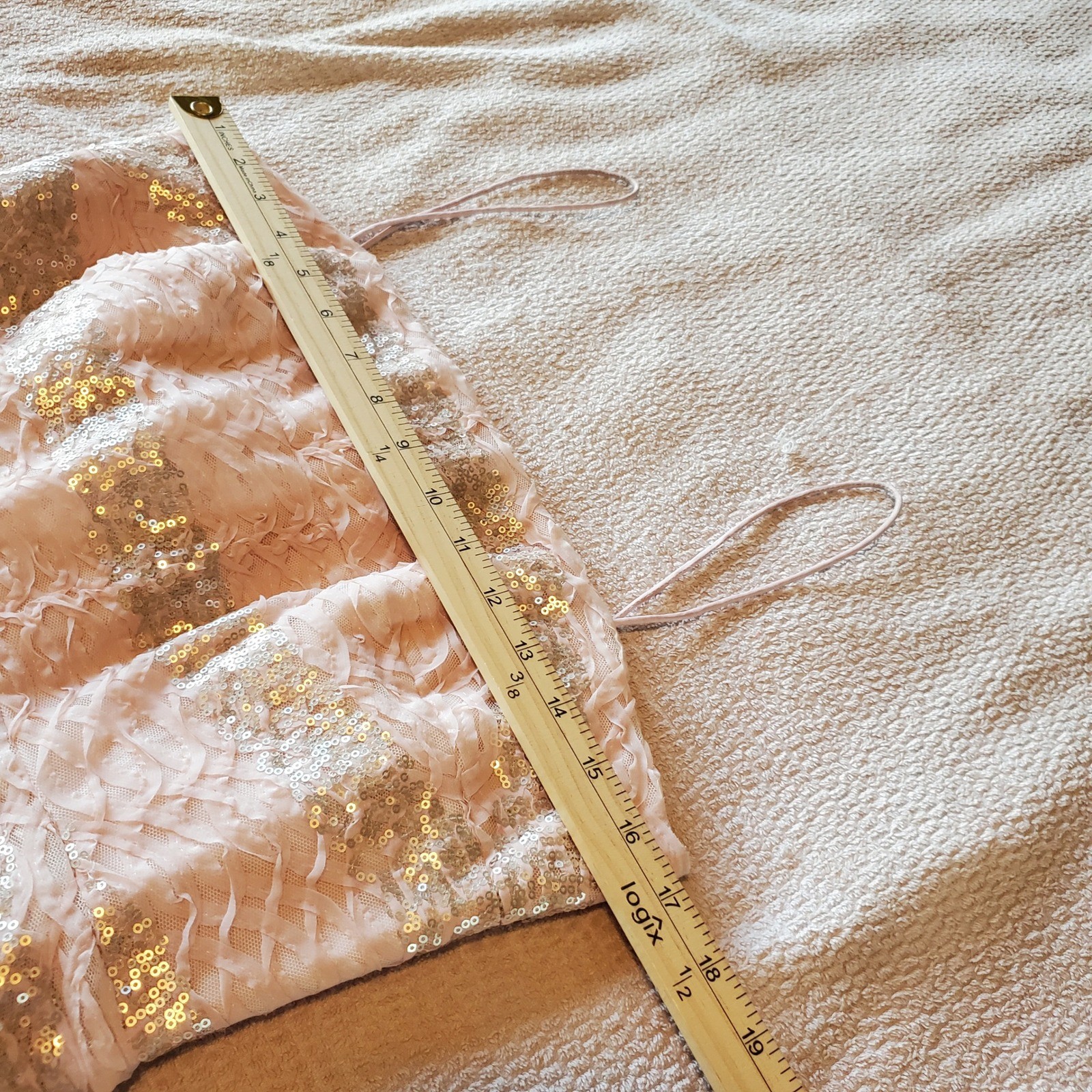 Phase Eight Womens Blush Pink Gold Sequin Strapless Cocktail Dress Size 12 UK