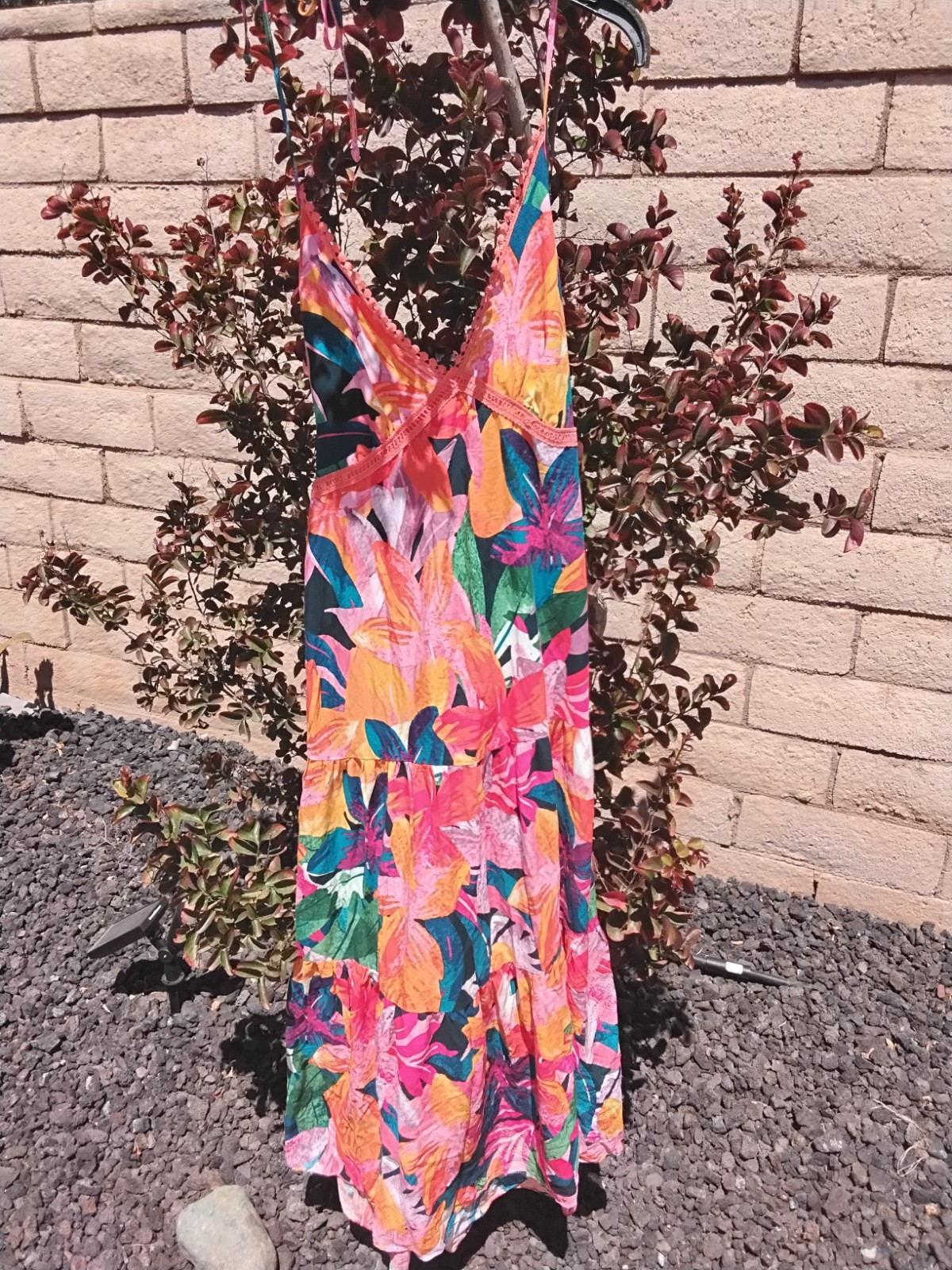 Women’s Sleeveless Floral Tribal Boho Shift Tank Sun Dress Size Small