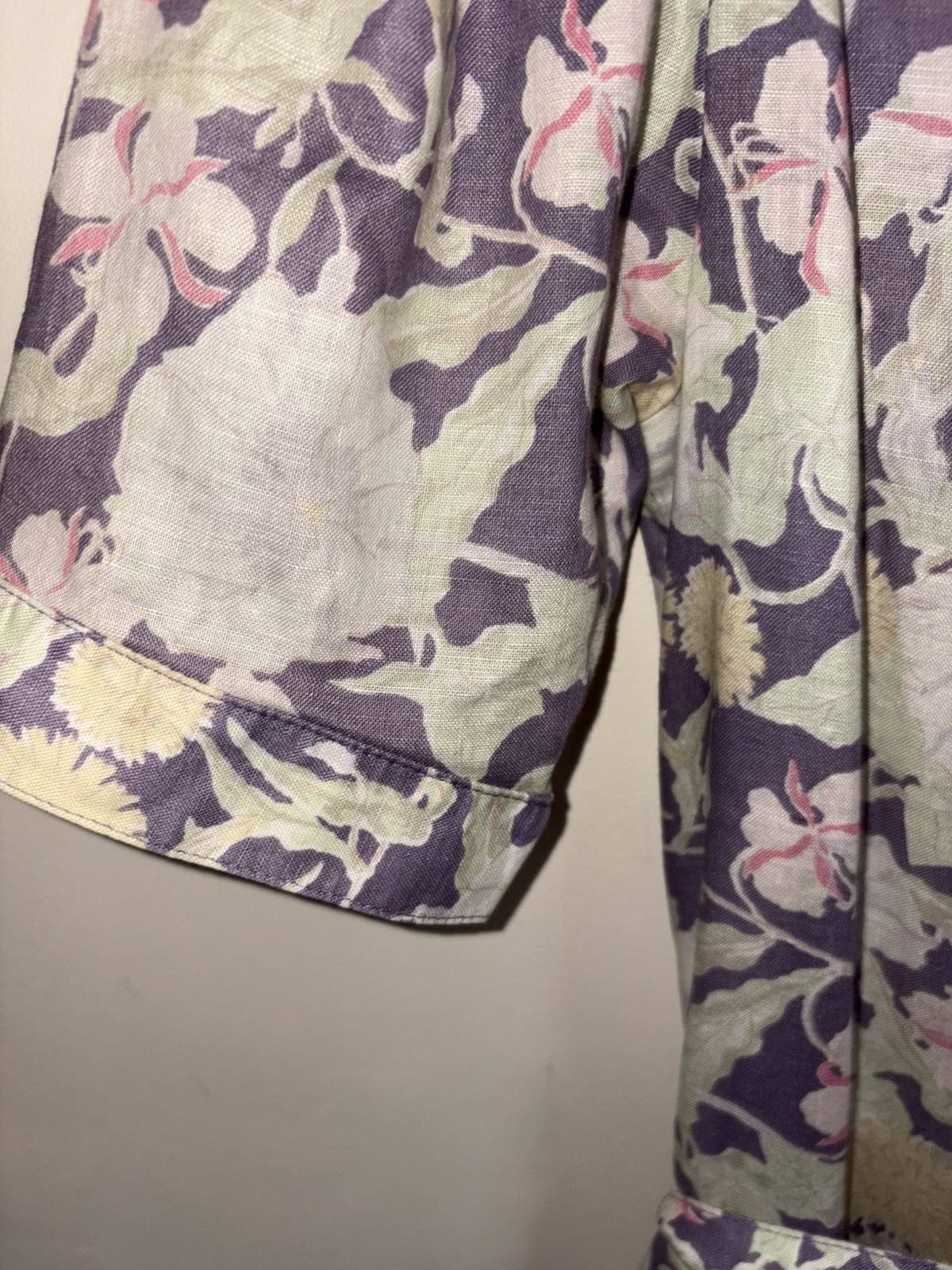 Vintage Laura Ashley Drop Waist Linen Blend Lilac Tea Dress Size 10 Lilac