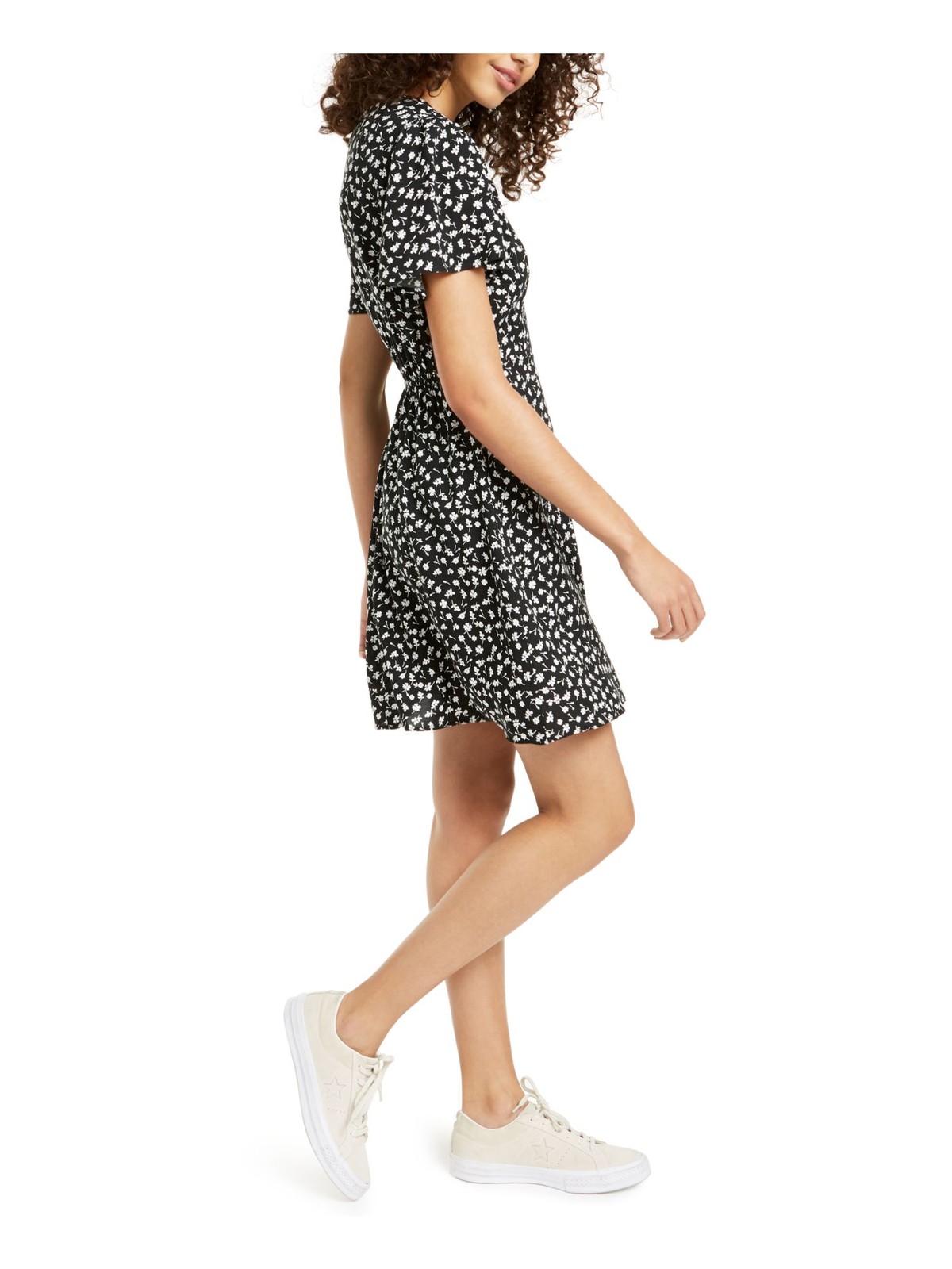 CITY STUDIO Womens Fit + Flare Short Dress Short Sleeve Jewel Neck
