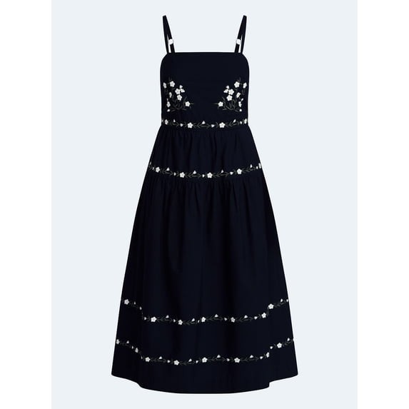 Free Assembly Women’s/Women’s Plus Embroidered Cotton Midi Dress Size XL 16-18