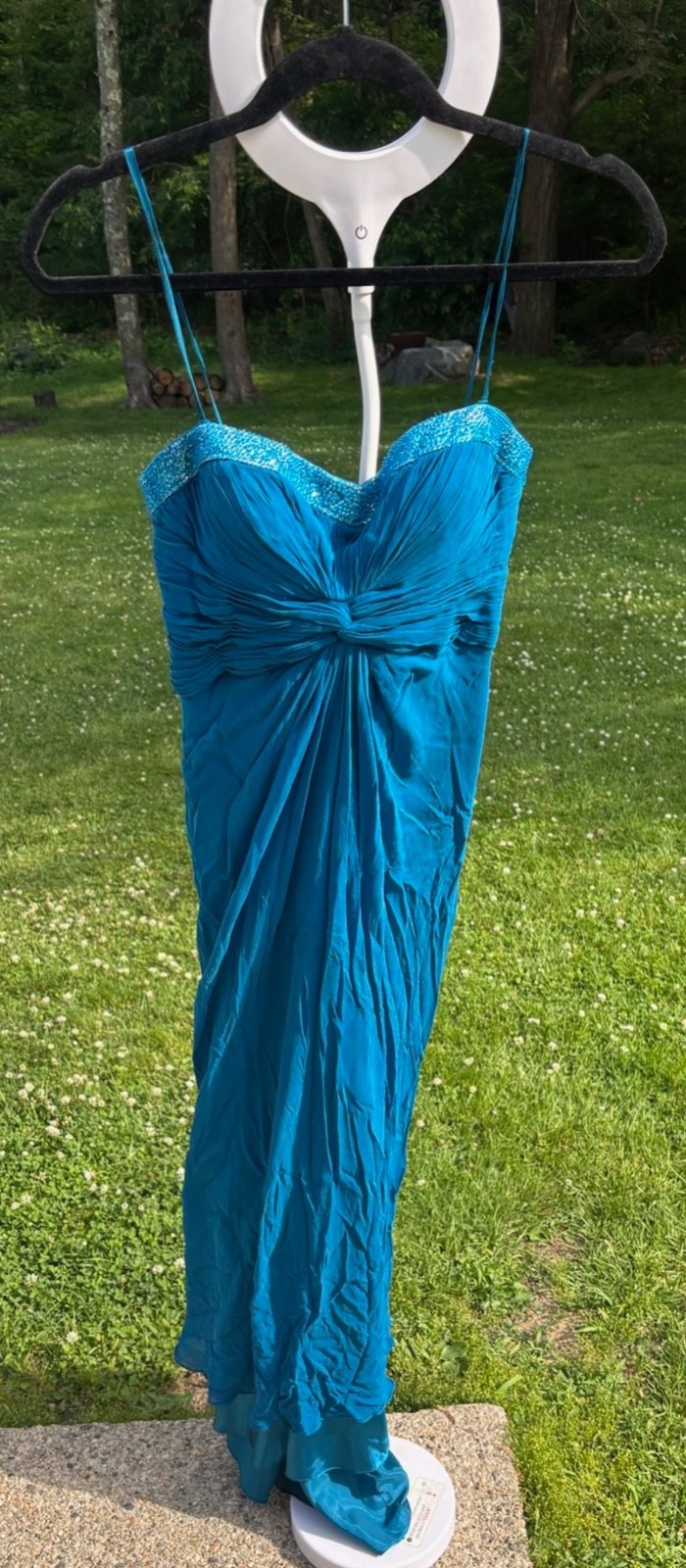 Aidan Mattox Blue Sleeveless Maxi Dress Size 4