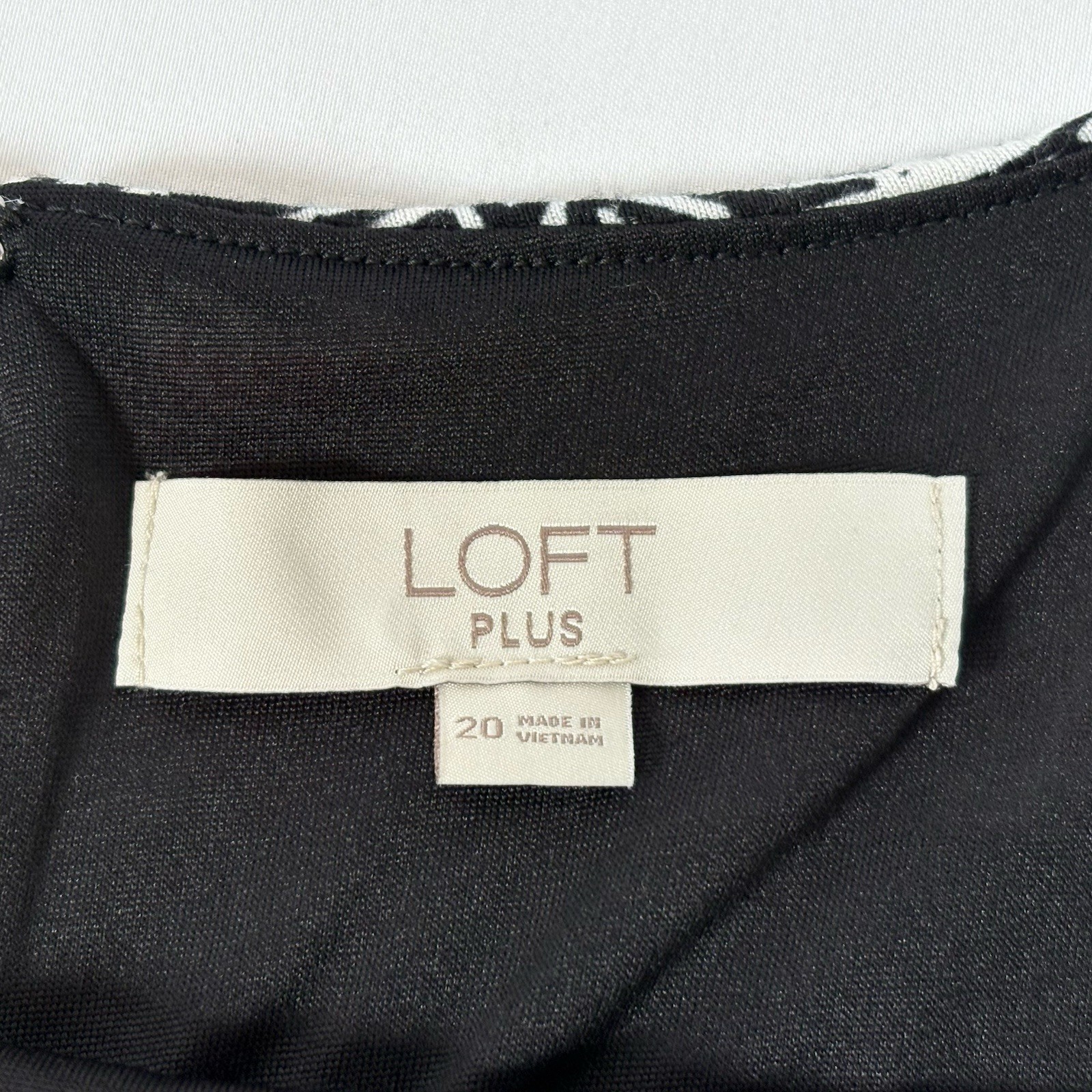 Loft Plus Sz 20 Women’s Sundress Sleeveless Black Orange Geometric Fully Lined