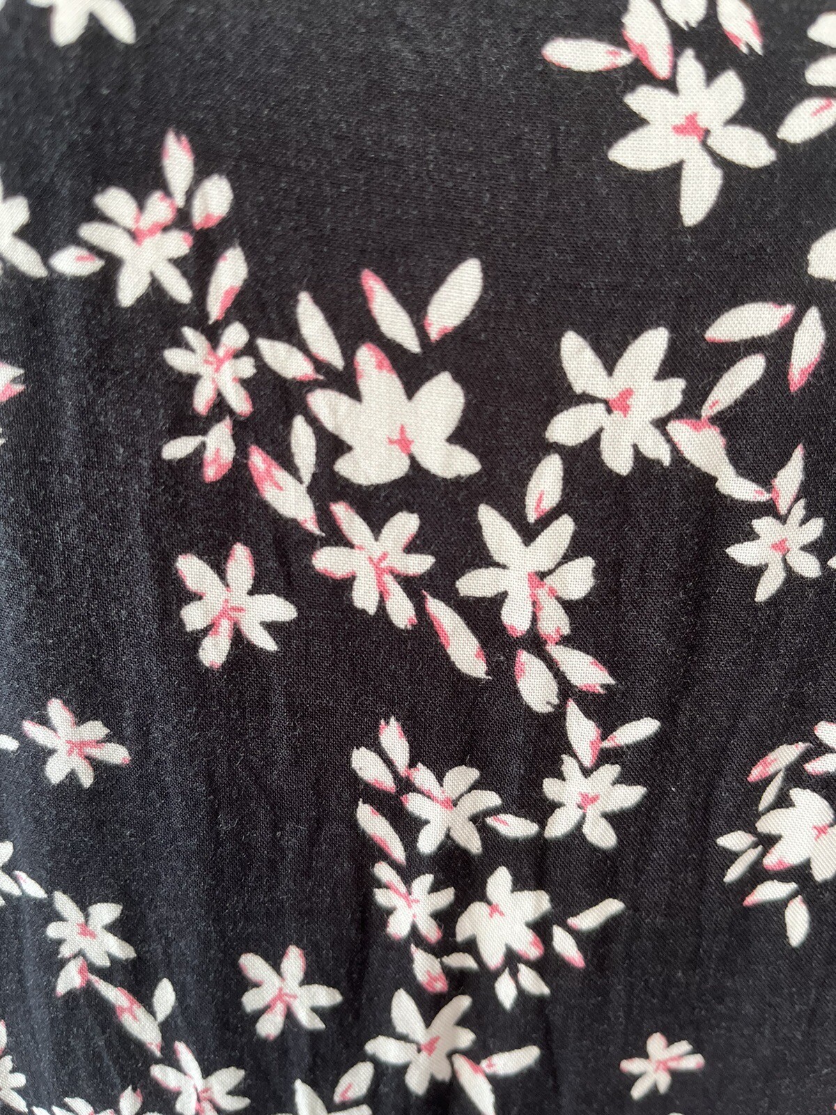 George Size 18 Floral Dress Short Sleeve Non Stretch Black Pink Print A Line