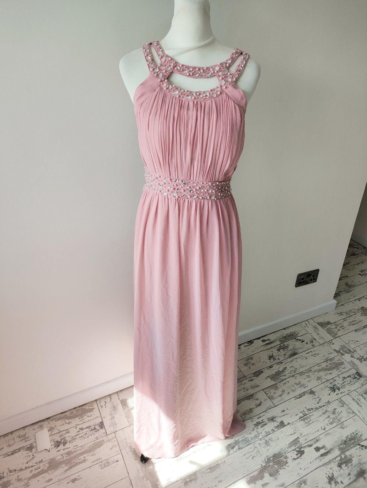 Quiz womens Pink occasion prom bridesmaid maxi long dress Size 14 Sleeveless