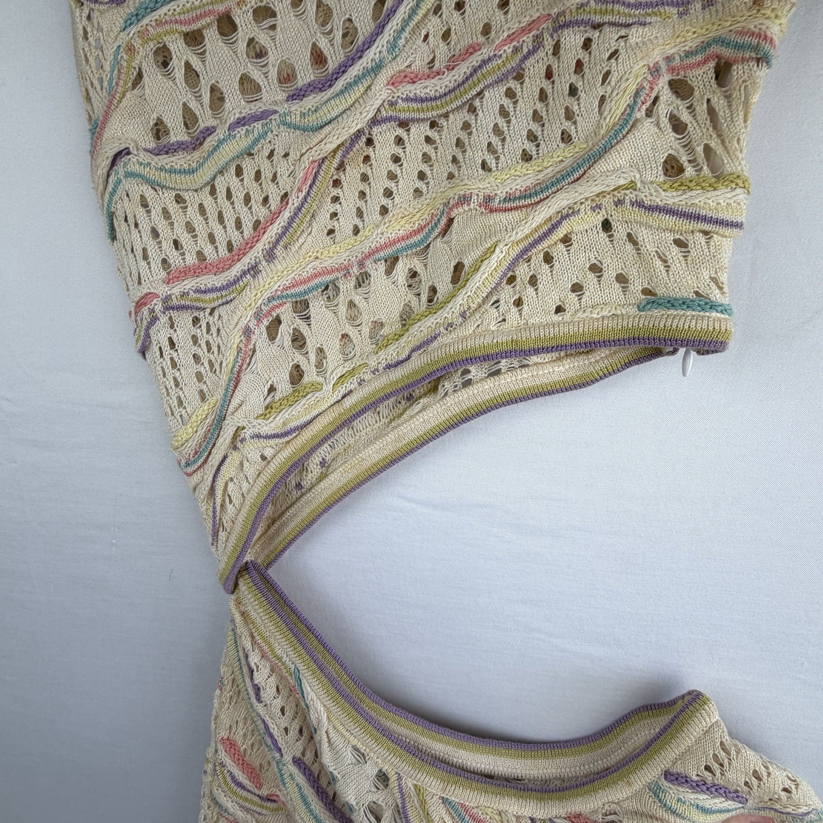 COOGI Australia Crochet Knit Cut Out Maxi Dress Pastel Y2K Festival M