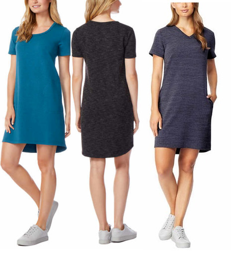 32 Degrees Cool Womens Short Sleeve Relaxed Fit Pullover Dress, Colors, Sizes