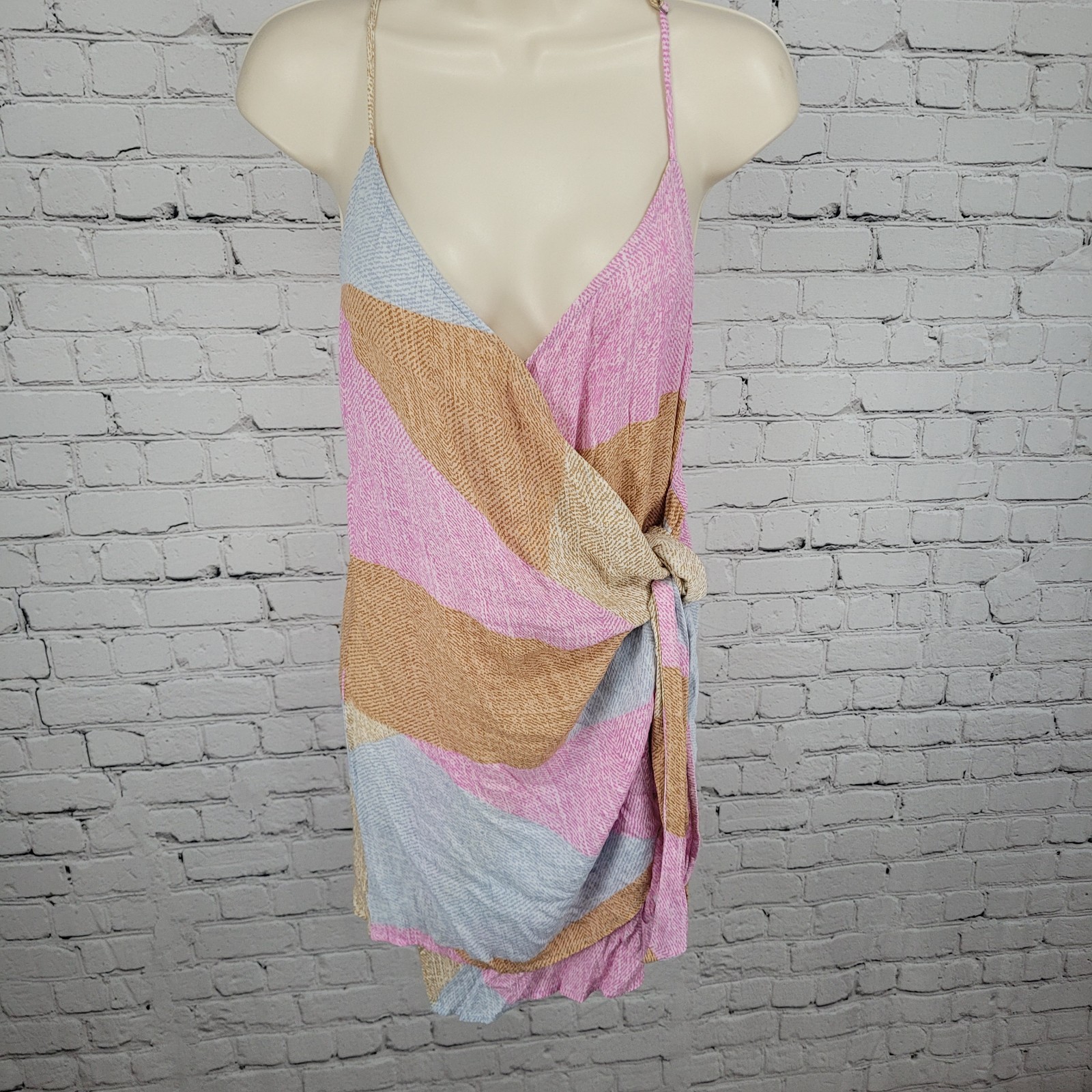 NWT O’Neill Multicolor Lightweight Adjustable Strappy Wrap Tie Dress Size XS