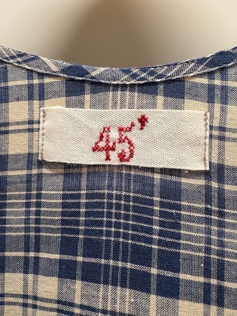 45r by 45rpm Studio Co Ltd Japan Cotton Navy Blue Combo Plaid Shirt Dress Japan2