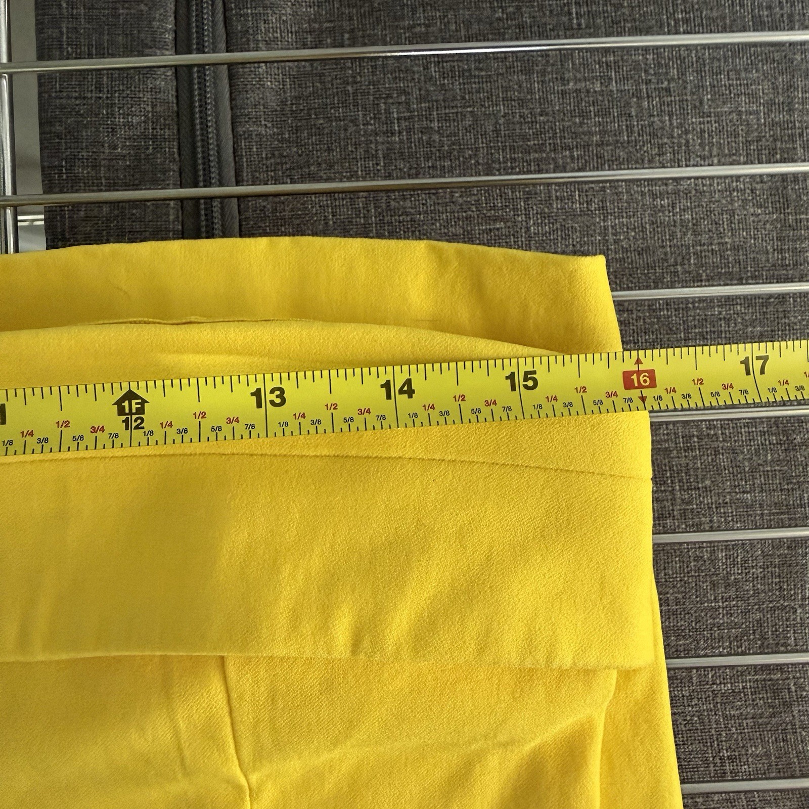 HYFVE Strapless Tube Bodycon Dress Yellow Foldover Neck Stretch Slit Size M