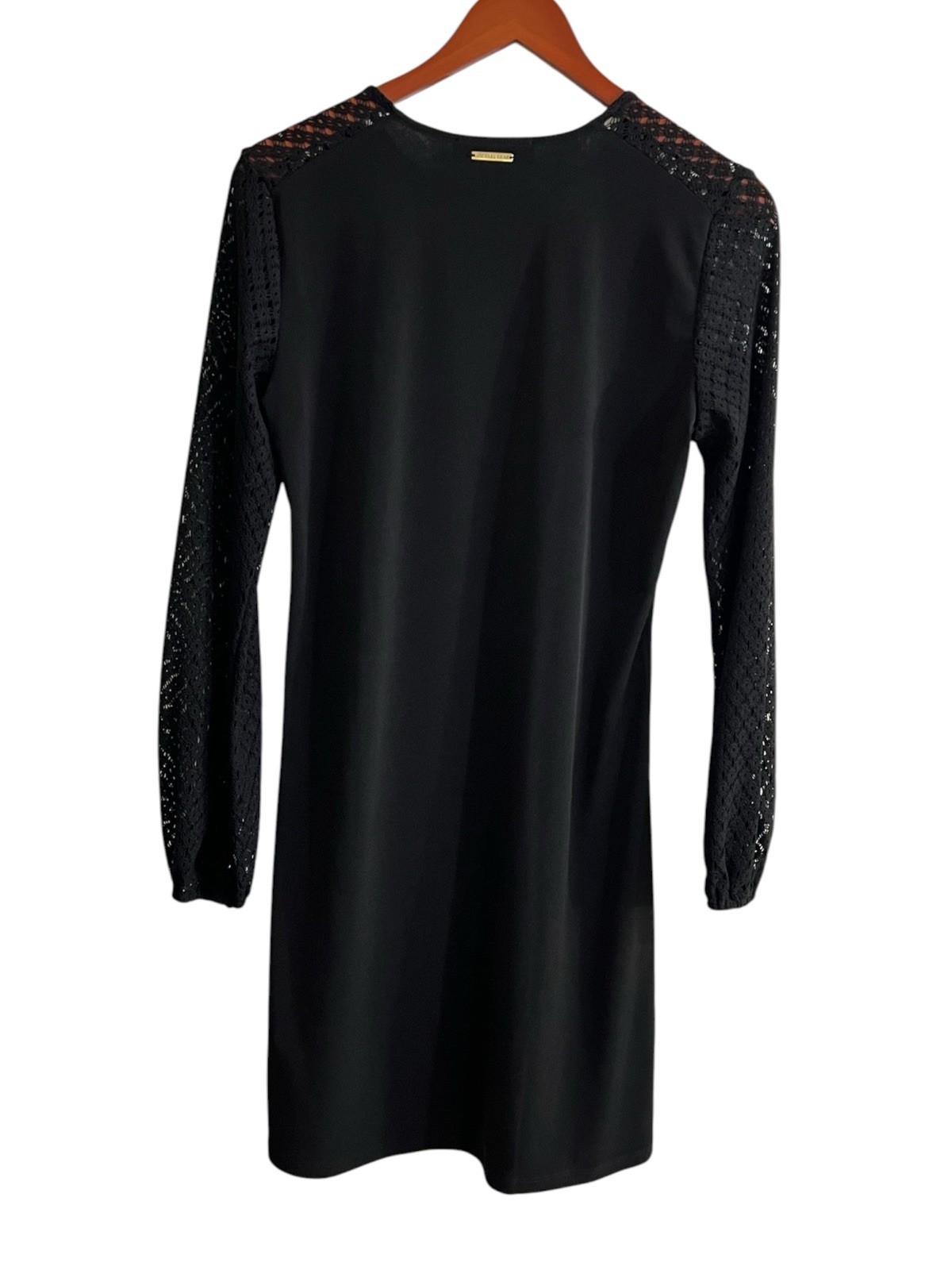 Michael Kors Women’s Size M US Crew Neck Long Sleeve Lace Shift Dress Black NWT