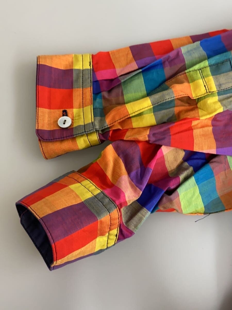 ISSEY MIYAKE long sleeve dress 9 cotton multicolor check