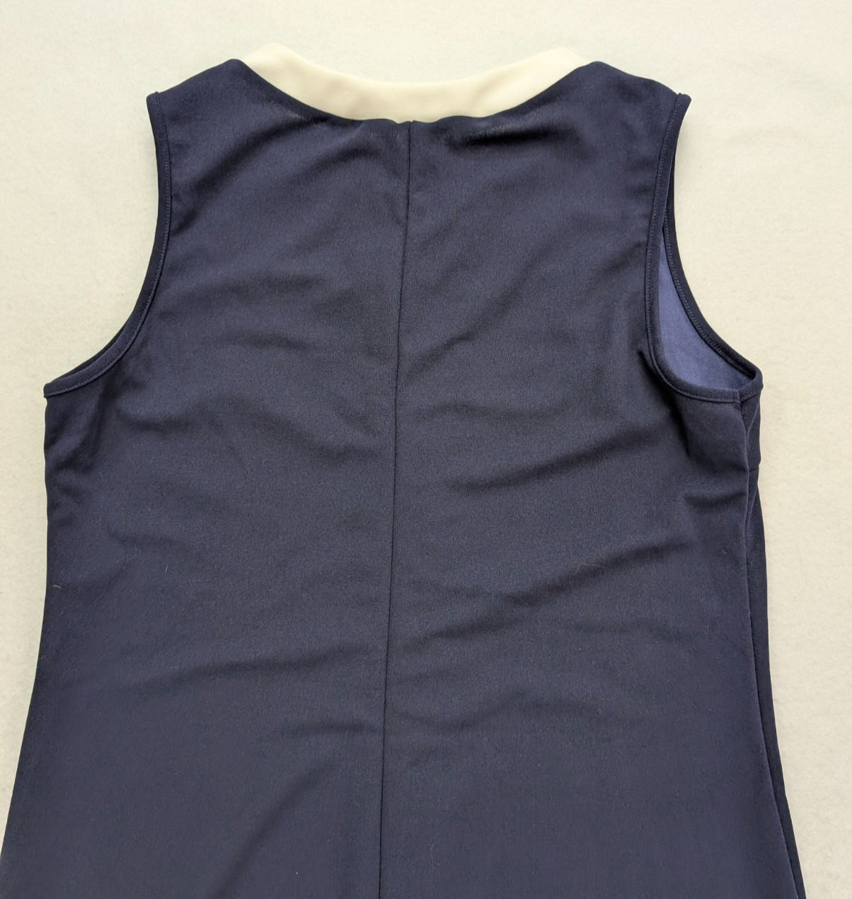 Emery Rose Women’s Dress Size L Navy Blue White Shift Stretch Knit NEW