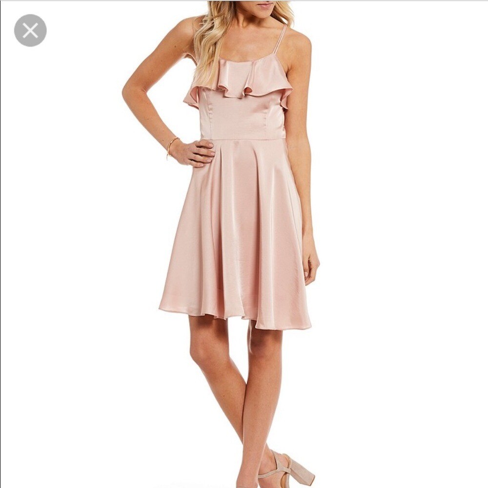 Gianni Bini Spaghetti Strap Scoop Neckline Ruffle Mini DRESS Romantic Coquette
