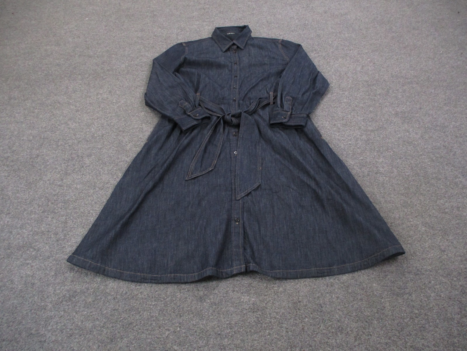 Ralph Lauren Dress Women 16 Blue Denim Loose Farm Prairie Cottegecore Flowy Belt