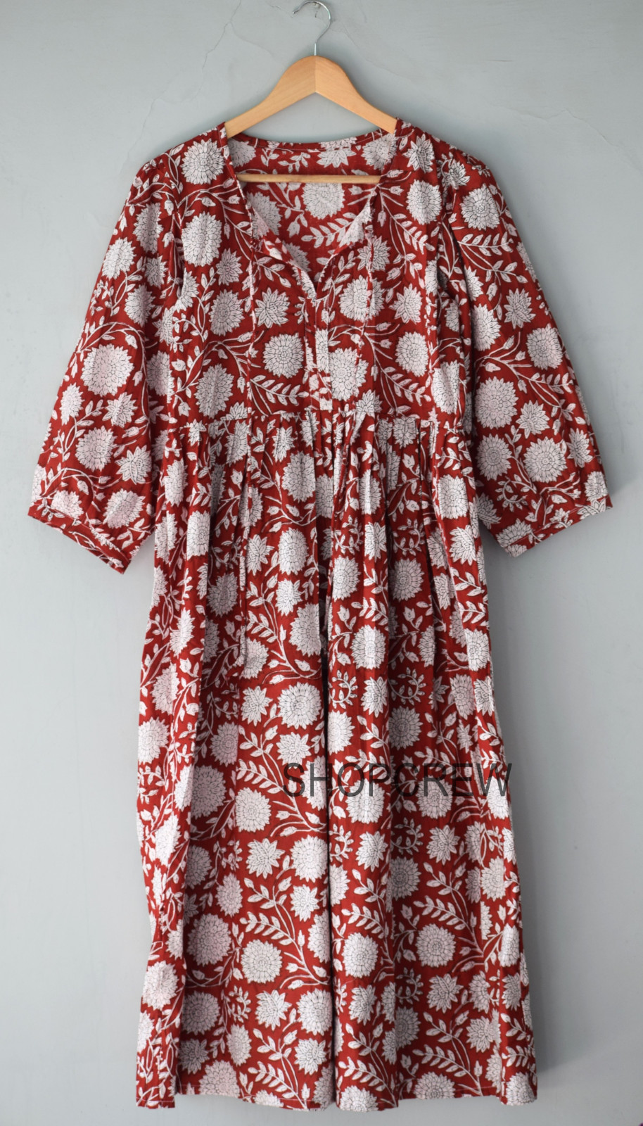 Floral Hand Block Printed Cotton Kyra Midi Boho Summer Dresses for Women/Girls