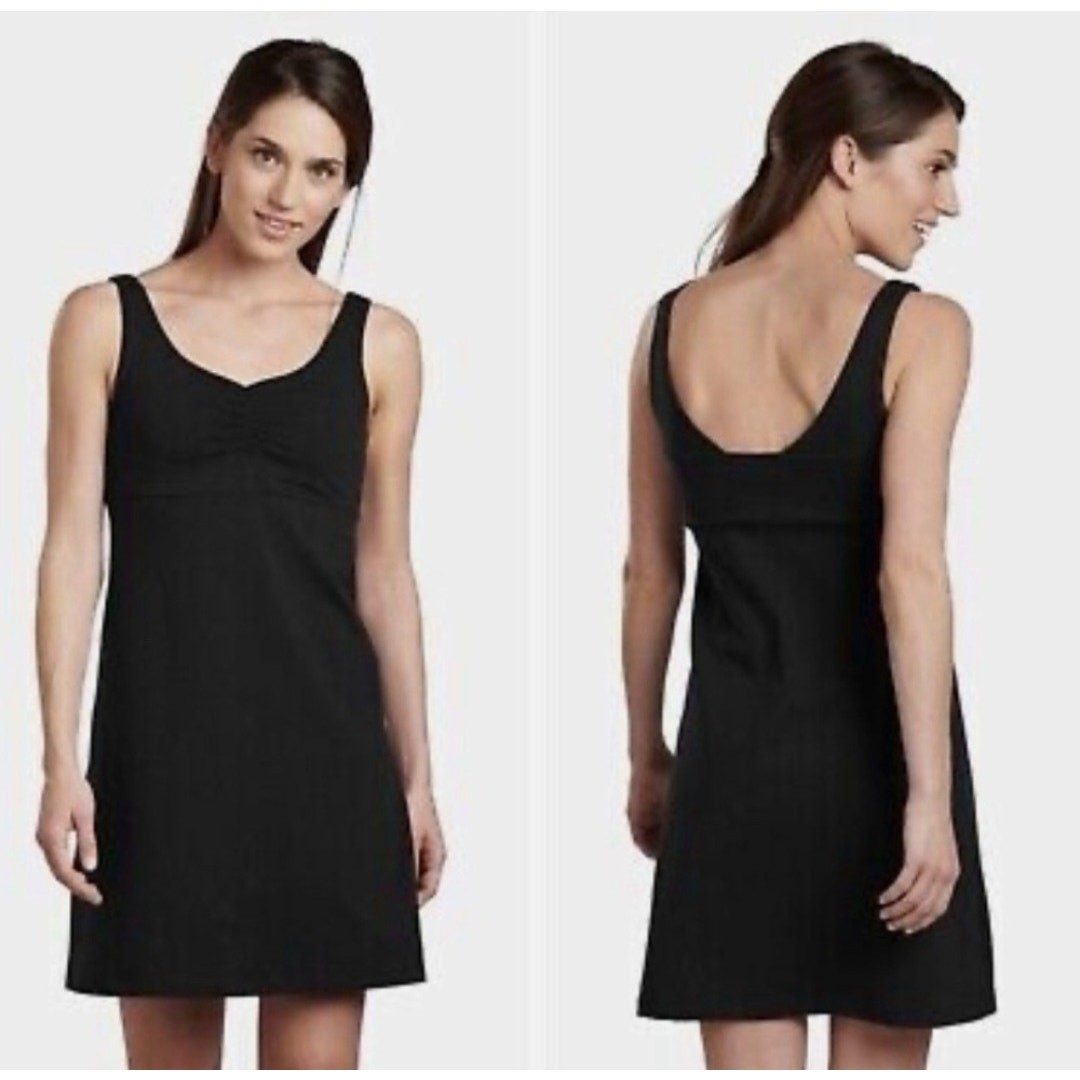 Kuhl Harmony Womens Black Athleisure Casual Sundress w/ Built In Bra. Med