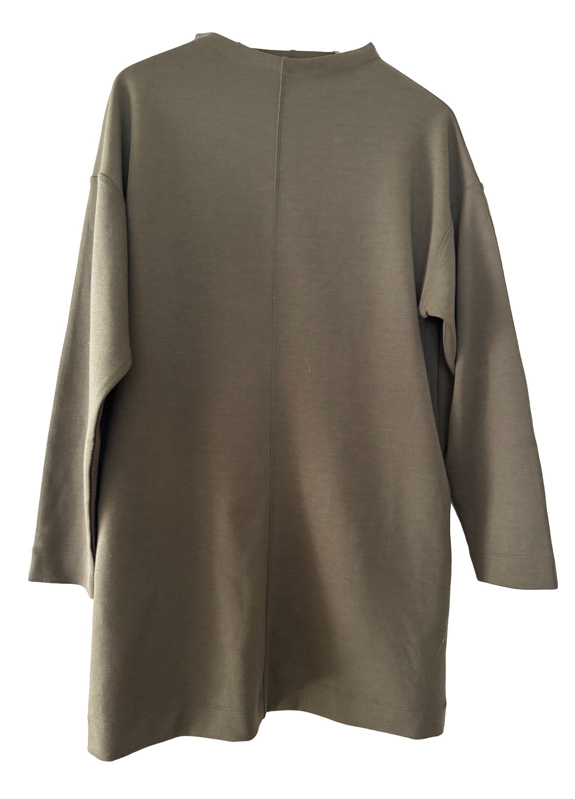 Prologue Relaxed Fit Knit Dress Long Sleeve Olive Green Size S with pockets