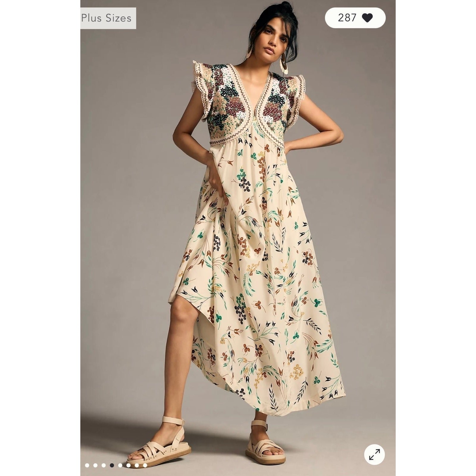 NWT❤️Anthro V-Neck Maxi Dress sz10