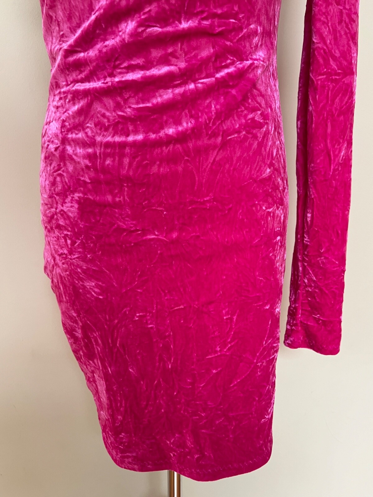 NWT Versace Greek Key Brooch Rolled Velvet One Shoulder Mini Dress 38 US 2 $2875