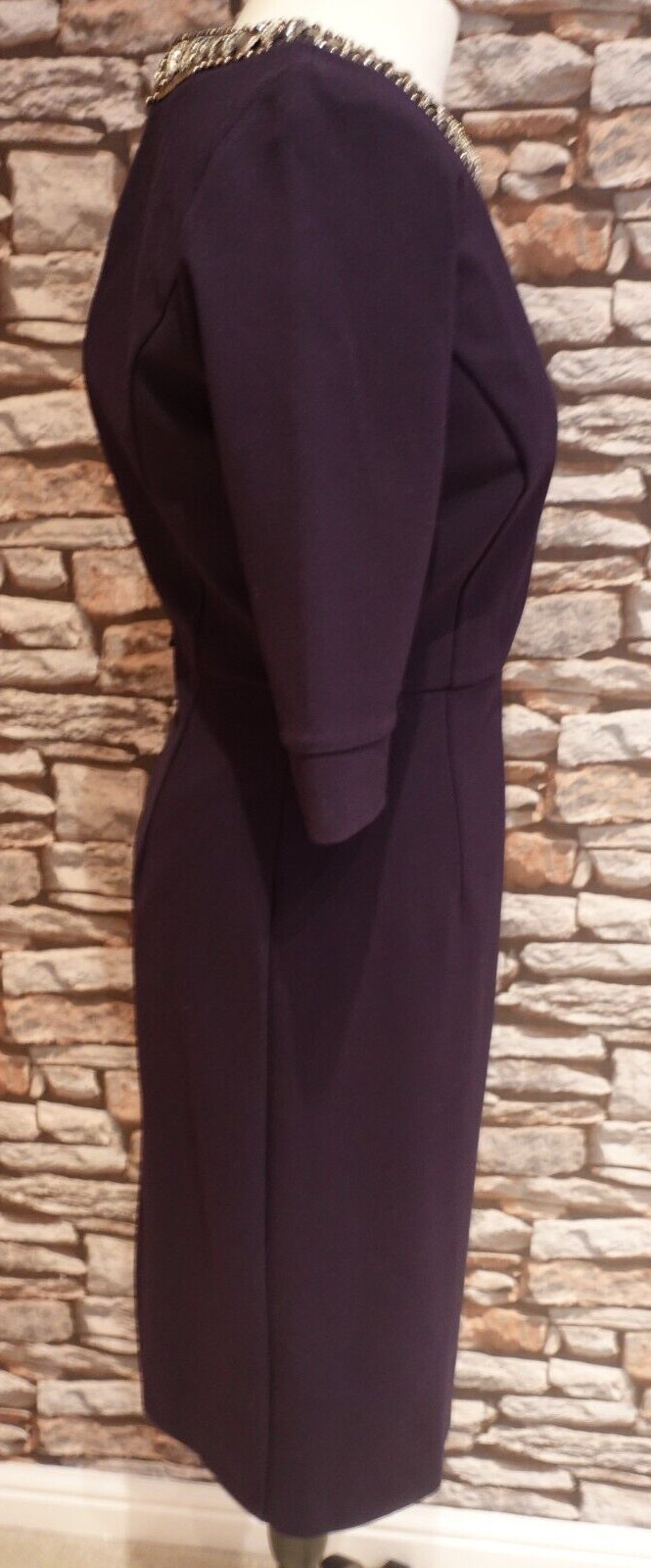 Phase Eight Exquisite Lined Stretch Dress With Diamante Detail Navy Size 12