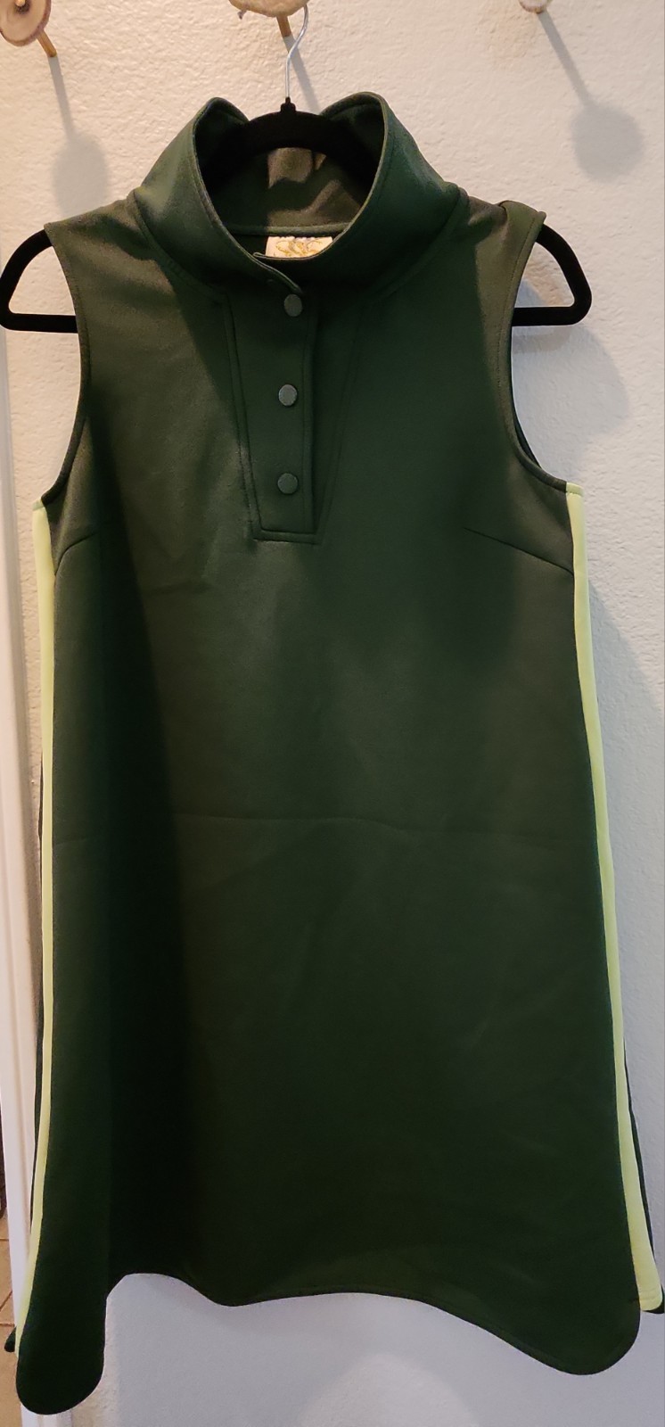 SSYS Green Sleeveless Scuba Shift Dress Size S Mock Neck