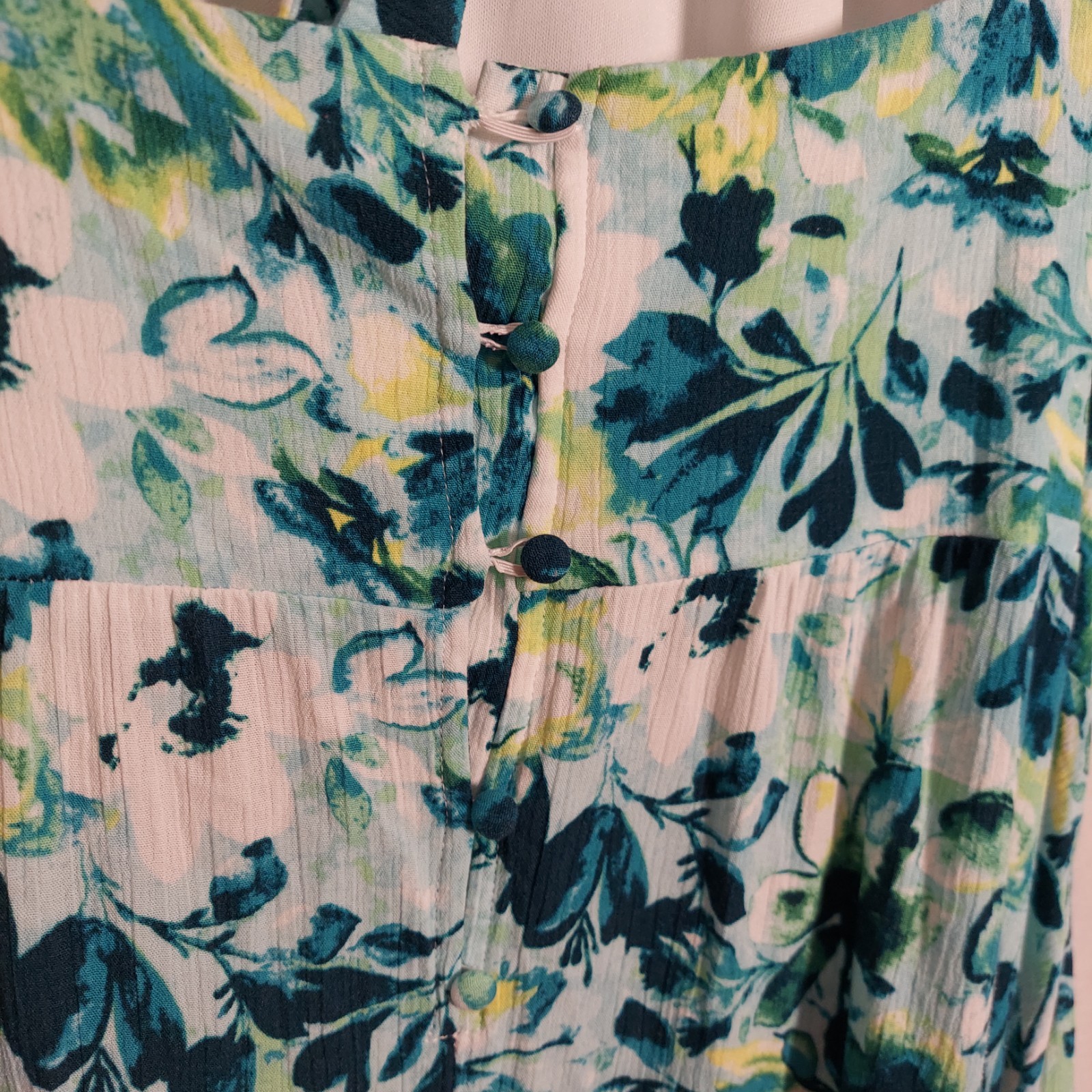 Torrid Maxi Wash Gauze Tiered Dress Womens 2 Green Watercolor Floral Tie Halter