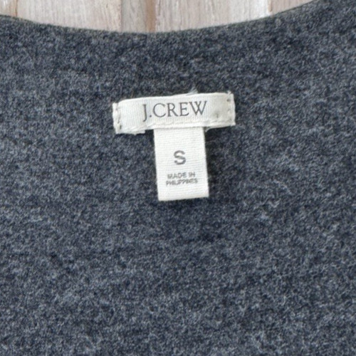 J Crew Gray Sleeveless Ruffle Neck Elastic Waist Belted Dress Size Small