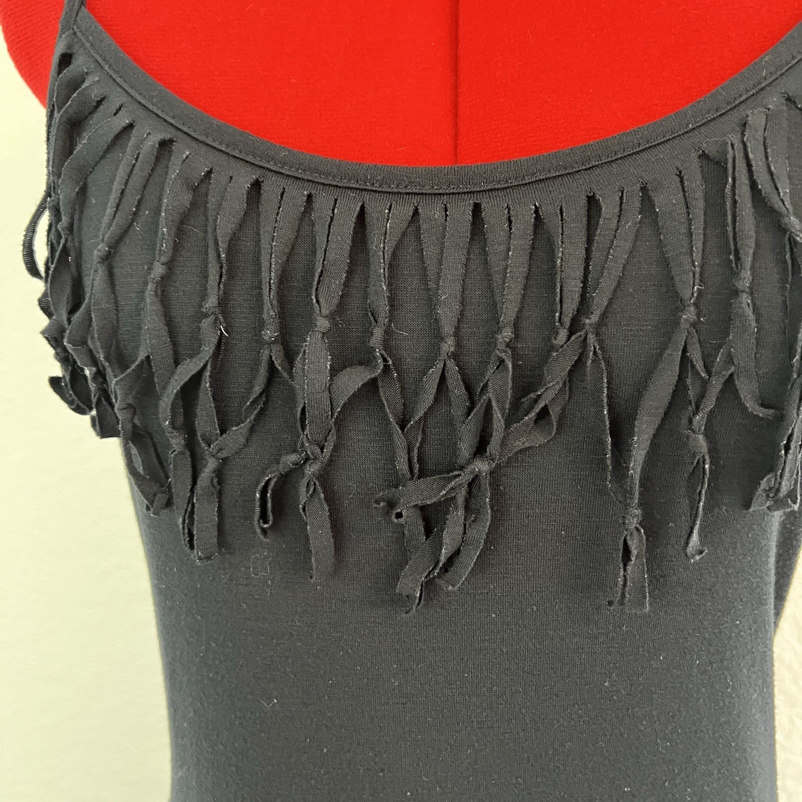 Miken Swim Black Maxi Dress with Fringe Size Medium
