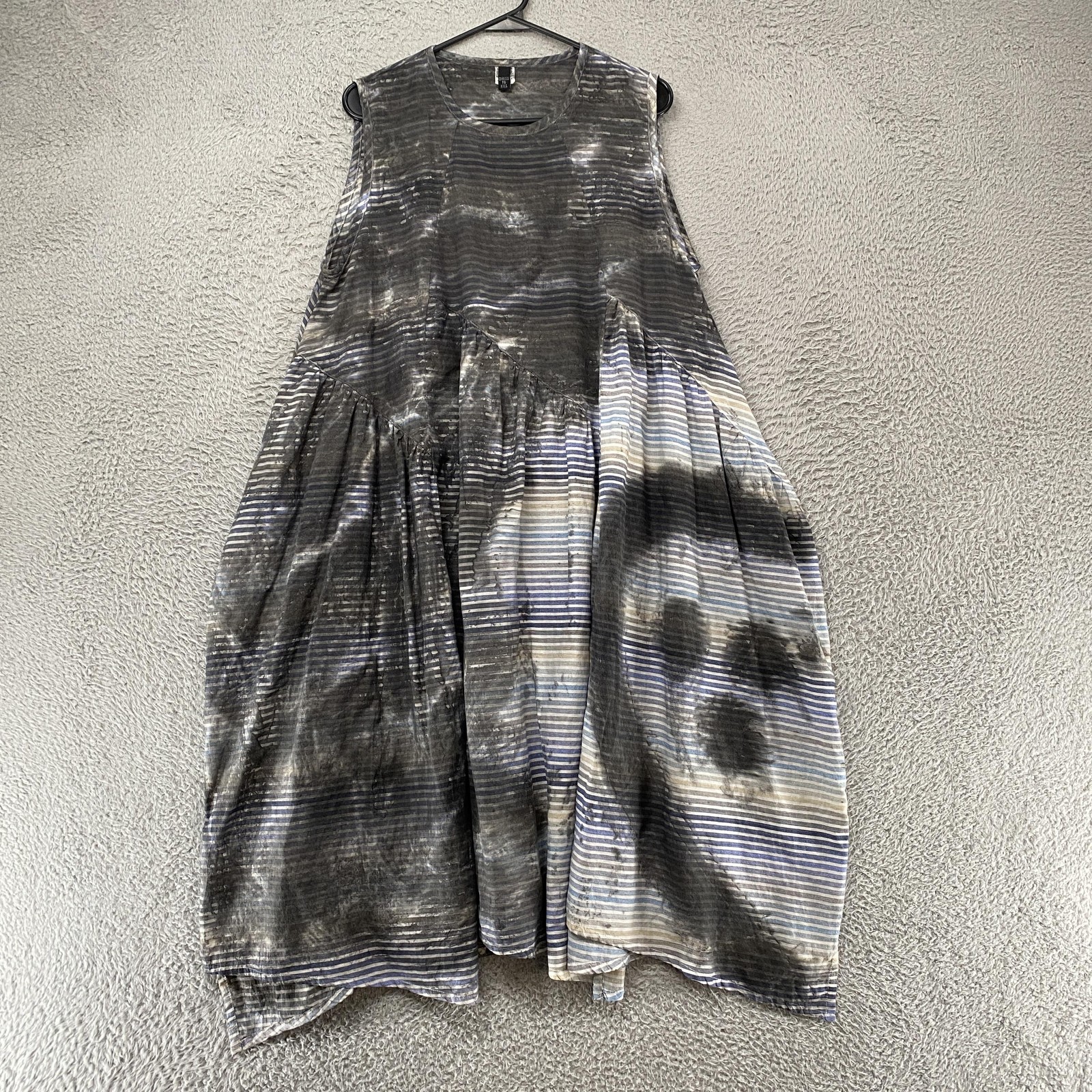 Dress To Kill Midi Dress Womens One Size Tie Dye Stripe Trapeze Lagenlook Boho