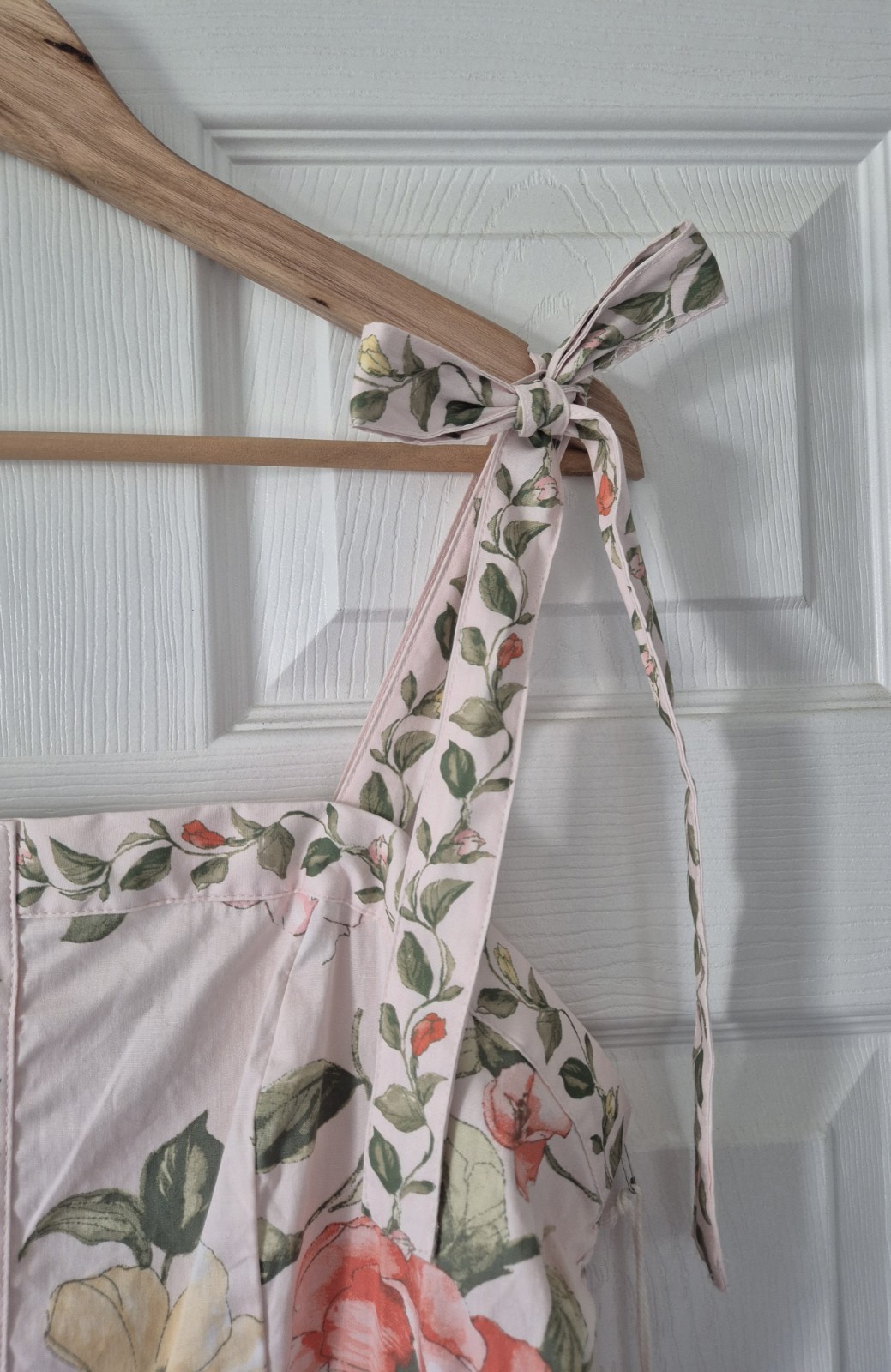 JOIE Floral Maxi Dress Size 14 Romantic Cottagecore Tie Shoulder Pink/Cream NWTS