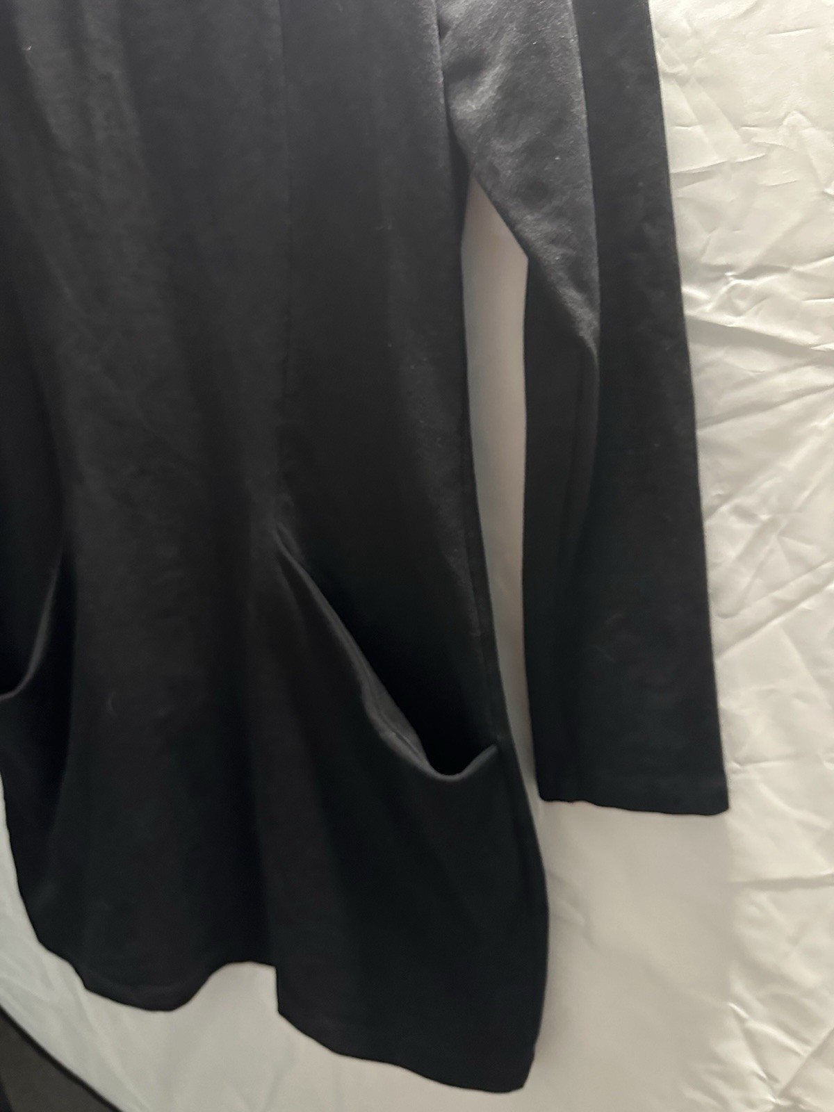 Nenka Black Short Black Dress Size Medium Long Sleeve Made In Ukraine