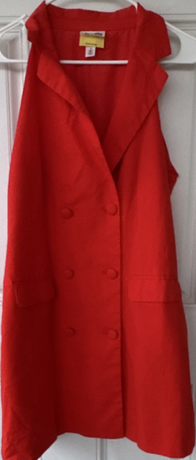 Future Collective Red Collared Sleeveless Button Sheath Dress Women’s 10