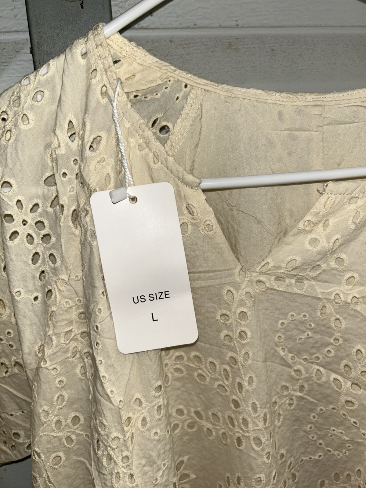 Unbranded Women’s Size Large Beige Sundress Short Sleeves NWT