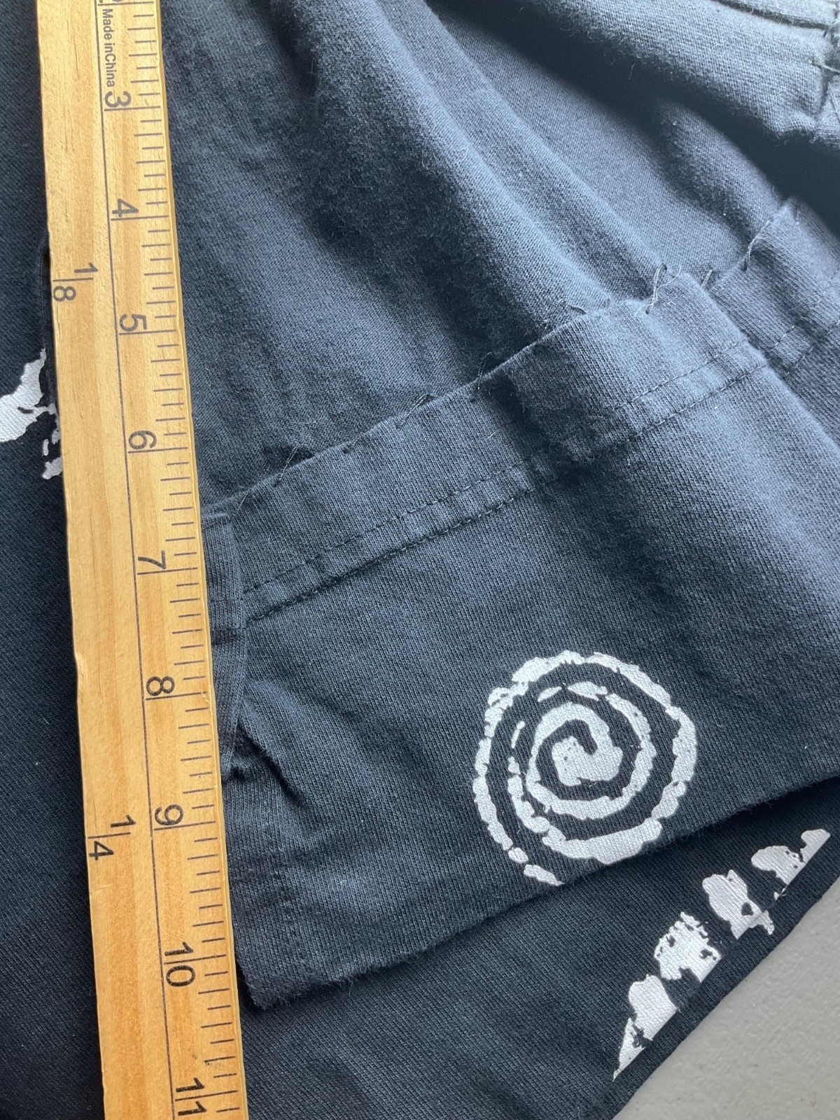 VTG M.Mac 90’s Small P Black Fish all Over Print Cotton Maxi Dress T-Shirt Dress