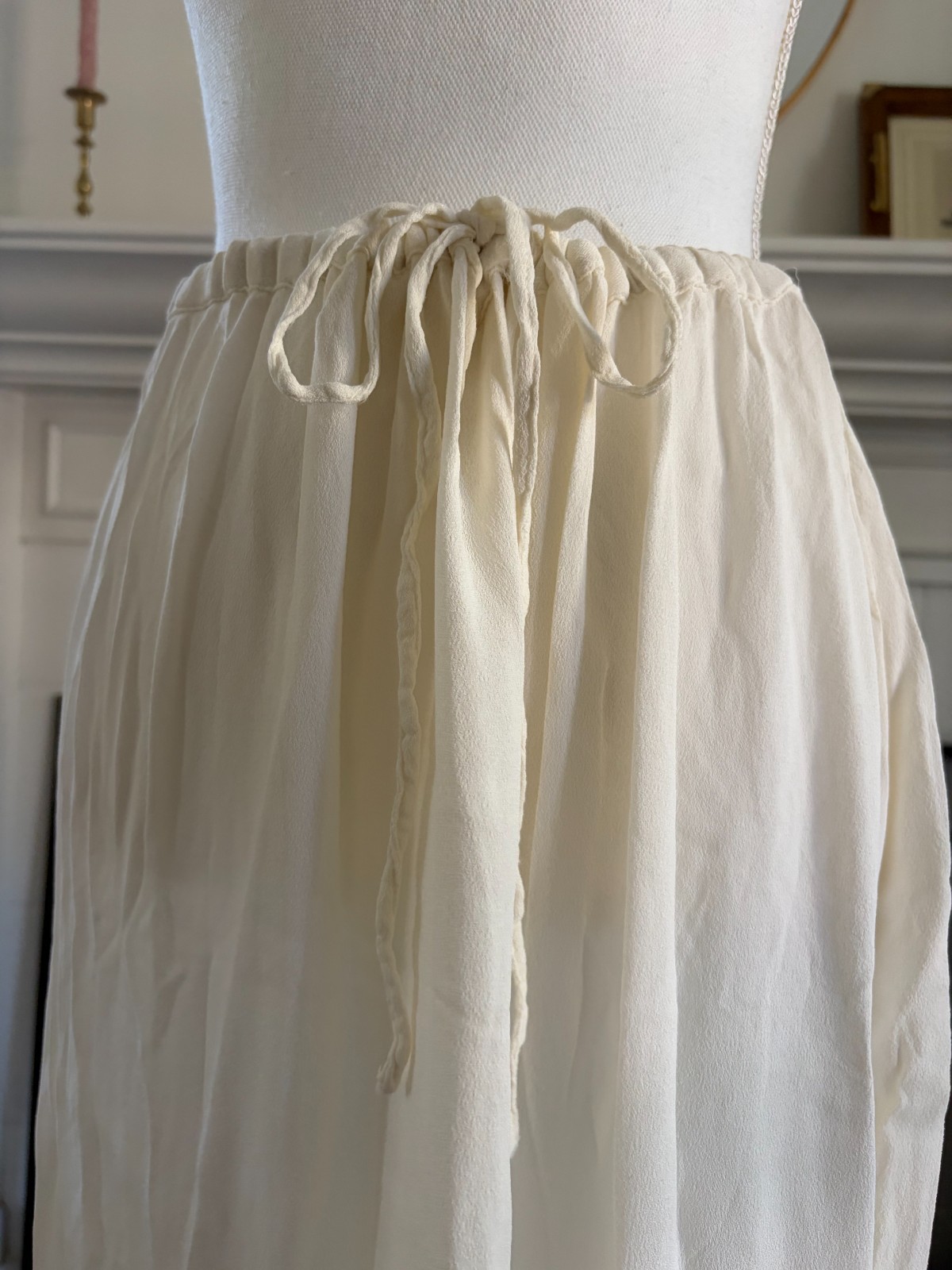 VTG Y2K 90’s Skirt, Camisole Blouse White Papillon Fairy Lace Sz L Embroidered