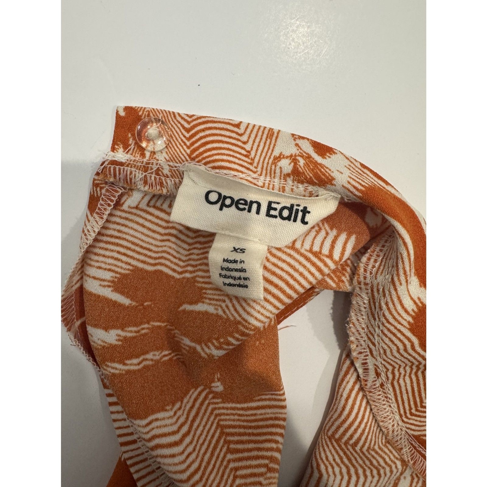Open Edit Orange Abstract Floral Cutout Mini Dress Size XS