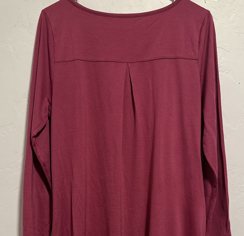 Wool& Wooland Dress Berry Pink Rowena Swing Dress Long Sleeve Merino L- Long