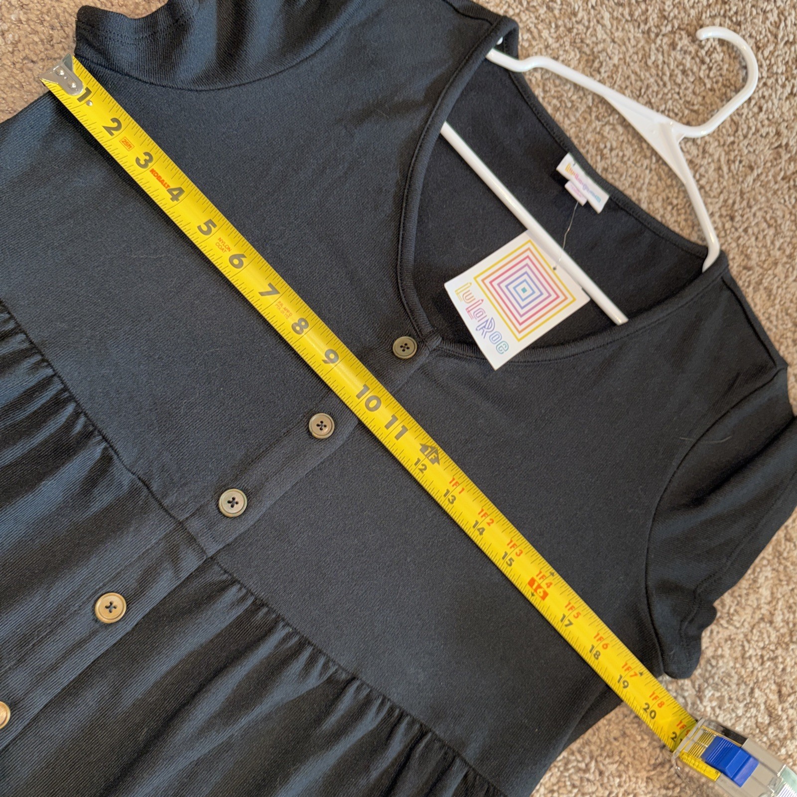 LuLaRoe Size Small Heidi Baby Doll Dress Black RARE NEW with Tags